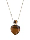 Jacquie Aiche 18k Yellow Gold Tigers Eye Potion Bottle Necklace In Brown
