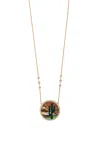 Jacquie Aiche Desert Scenic Inlay 14k Yellow Gold Diamond Necklace In Gold