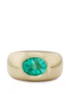 Jacquie Aiche Emerald Oval Dome Ring In Multi