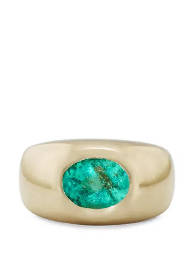 Jacquie Aiche Emerald Oval Dome Ring In Multi