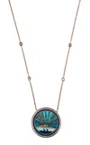 Jacquie Aiche Small Sunshine 14k Yellow Gold Lapis And Turquoise Necklace In Blue
