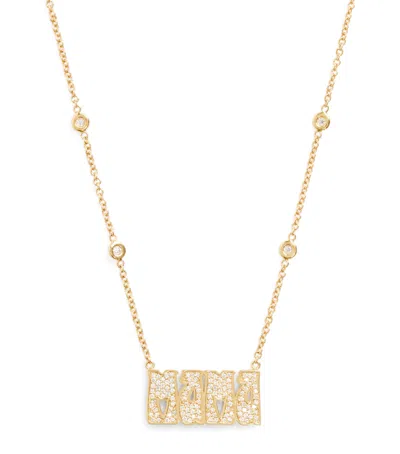 Jacquie Aiche Small Yellow Gold And Diamond Mama Necklace
