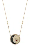 Jacquie Aiche Sun Moon And Star 14k Yellow Gold; Diamond; Opal; Onyx Necklace In Bronze