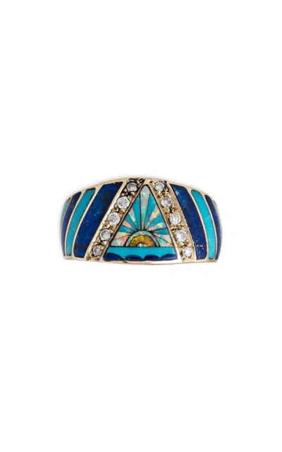 Jacquie Aiche Sunshine 14k Yellow Gold Lapis; Turquoise Ring In Blue