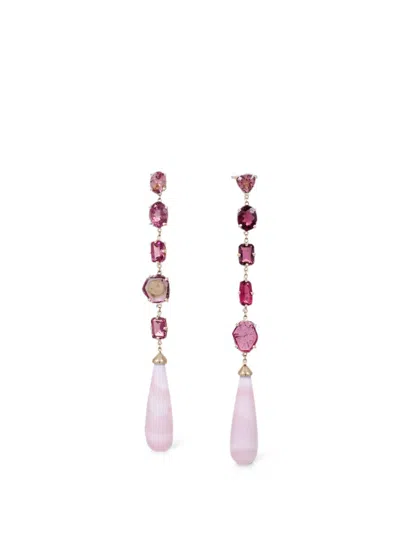 Jacquie Aiche Tourmaline And Opal Drop Earrings In Pink