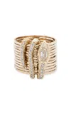 Jacquie Aiche Waif 14k Yellow Gold Diamond Snake Ring