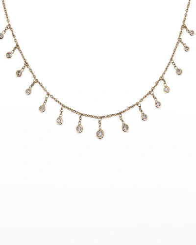 Jacquie Aiche Yellow Gold 15-diamond Drop Necklace