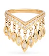 Jacquie Aiche Yellow Gold And Diamond Fringe Wishbone Ring In Gold