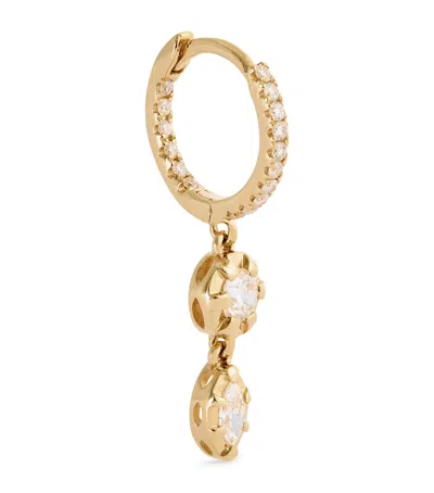 Jacquie Aiche Yellow Gold And Diamond Sophia Single Huggie Hoop Earring