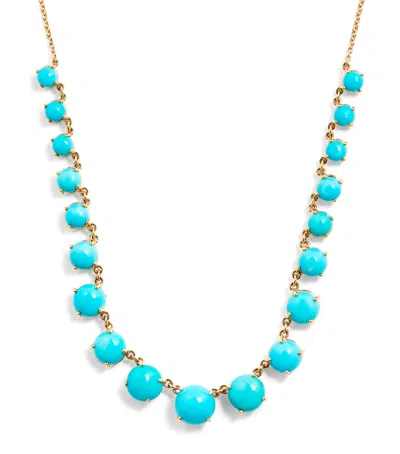 Jacquie Aiche Yellow Gold And Turquoise Shaker Necklace In Blue