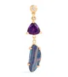 Jacquie Aiche Yellow Gold, Diamond, Amethyst And Opal Sophia Single Drop Earring In Gold