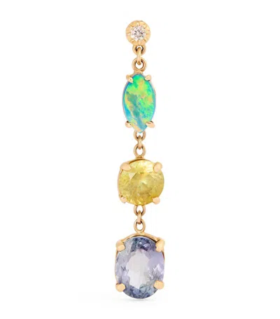 Jacquie Aiche Yellow Gold, Diamond And Mixed Gemstone Single Earring