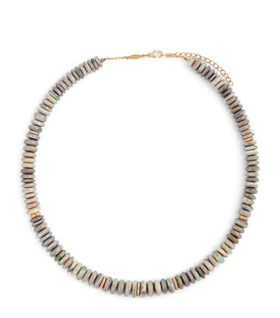 Jacquie Aiche Yellow Gold, Diamond And Opal Graduated Beaded Necklace