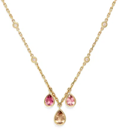 Jacquie Aiche Yellow Gold, Diamond And Pink Tourmaline Shaker Necklace