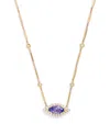 Jacquie Aiche Yellow Gold, Diamond And Tanzanite Evil Eye Necklace In Gold