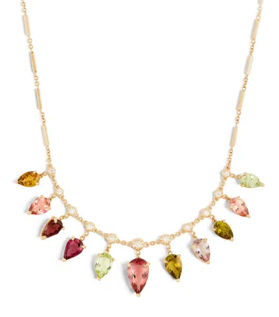 Jacquie Aiche Yellow Gold, Diamond And Tourmaline Shaker Necklace