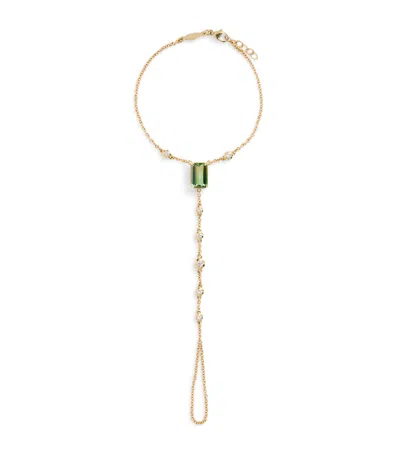 Jacquie Aiche Yellow Gold, Diamond And Tourmaline Sophia Finger Bracelet