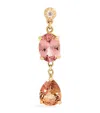 Jacquie Aiche Yellow Gold, Diamond, Morganite And Tourmaline Single Earring In Gold