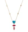 Jacquie Aiche Yellow Gold, Diamond, Tourmaline And Opal Freeform 4-step Necklace In Gold
