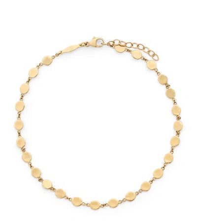 Jacquie Aiche Yellow Gold Hammered-disc Anklet