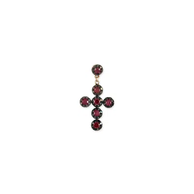 Jacquie Aiche Yg Black Rhodium Sophia Ruby  + 6 Sophia Ruby Cross Drop Stud