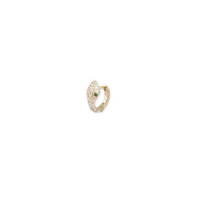 Jacquie Aiche Yg Emerald Eyes; Marquise Dia Head Pave Snake Mini Hoop