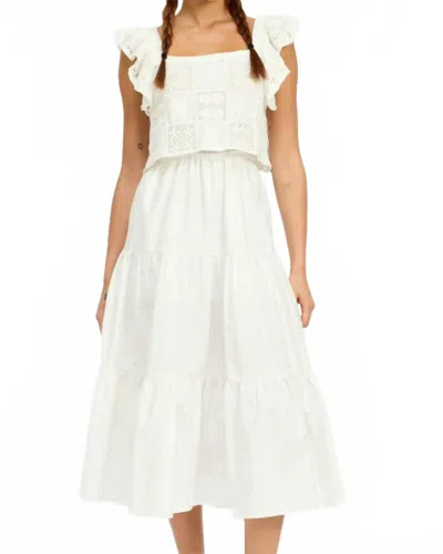 Jacquie The Label Cassandra Mixed Media Dress In White