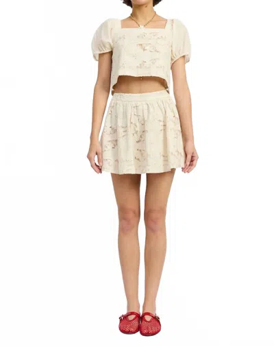 Jacquie The Label Celina Mini Skirt In Ivory In Multi