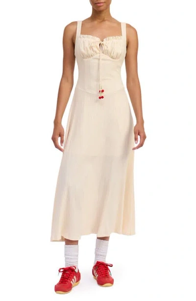 Jacquie The Label Cerise Midi Sundress In White