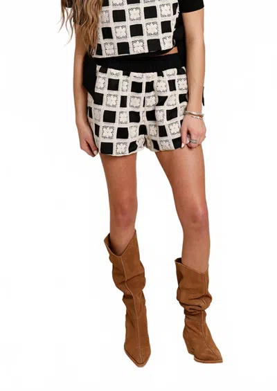 Jacquie The Label Chelsea Crochet Short In Black/white