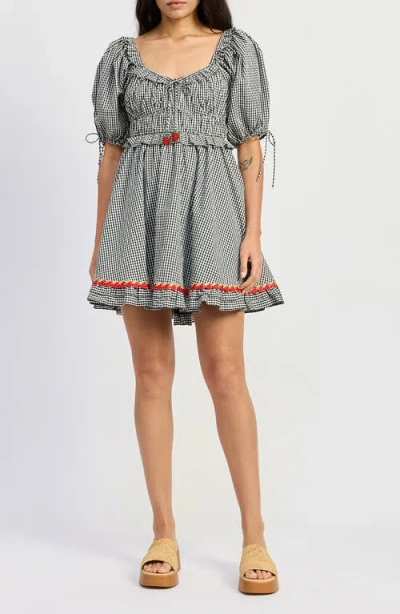 Jacquie The Label Emmie Babydoll Minidress In Gray