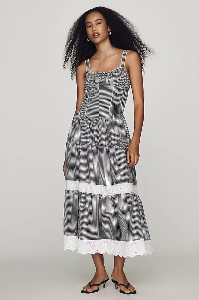 Jacquie The Label Emmie Cotton Midi Dress In Multi
