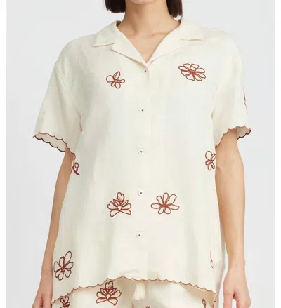 Jacquie The Label Eva Top In Natural In White