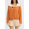 Jacquie The Label Georgia Contrast Collar Cardigan In Orange