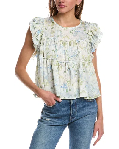 Jacquie The Label Haley Tiered Blouse In Blue