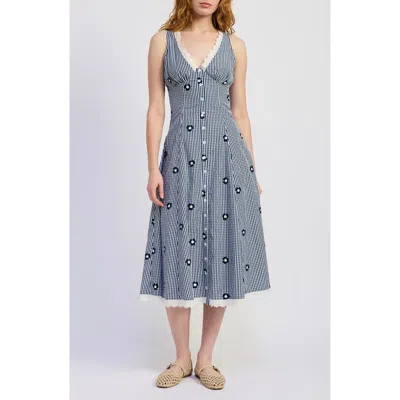 Jacquie The Label Hera Gingham Midi Dress In Black