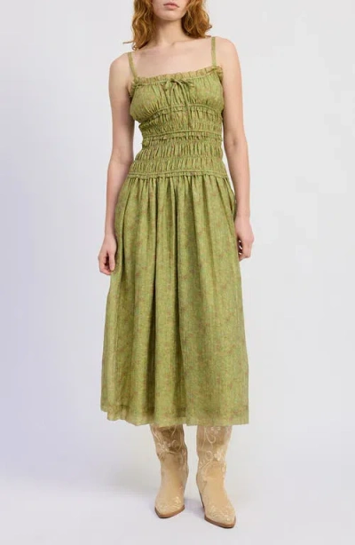 Jacquie The Label Jenny Midi Dress In Green