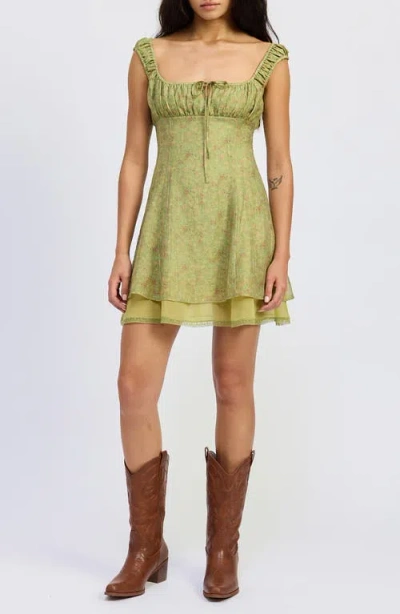 Jacquie The Label Jenny Mini Dress In Green