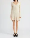 Jacquie The Label London Fit-flare Mini Dress In Cream In White