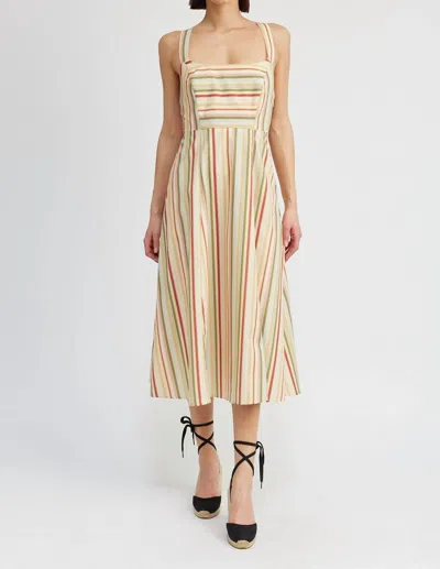 Jacquie The Label Lydia Midi Dress In Butter Multi