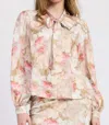Jacquie The Label Mackenzie Long Sleeves Blouse In Pink Multi In Pink