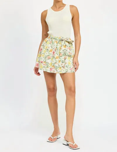 Jacquie The Label Mariana Mini Skirt In Off-white Multi