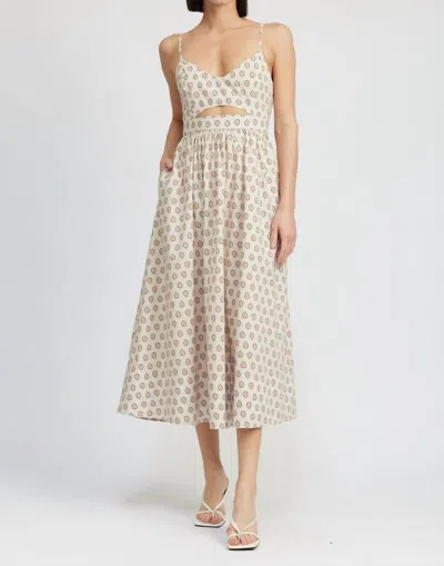Jacquie The Label Mavis Midi Dress In Natural Multi