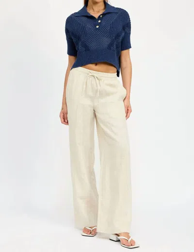 Jacquie The Label Miley Knit Top In Navy