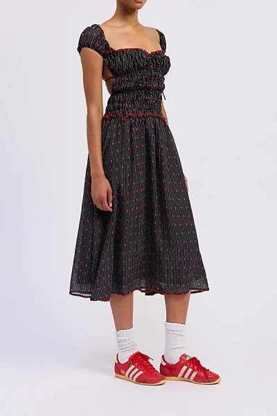 Jacquie The Label Noelle Open-back Midi Dress In Black, Women's At Urban Outfitters
