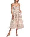 Jacquie The Label Mavis Midi Dress In Sea Salt In Beige