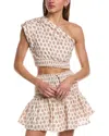 Jacquie The Label Noemi One-shoulder Blouse In Beige