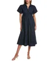 Jacquie The Label Paige Tiered Midi Dress In Navy