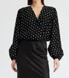 Jacquie The Label Polka Dot Bodysuit In Black In Multi