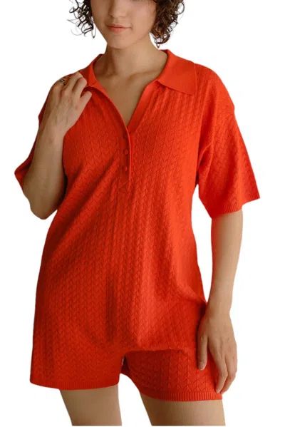 Jacquie The Label Relaxed Fit Playsuit Romper In Red